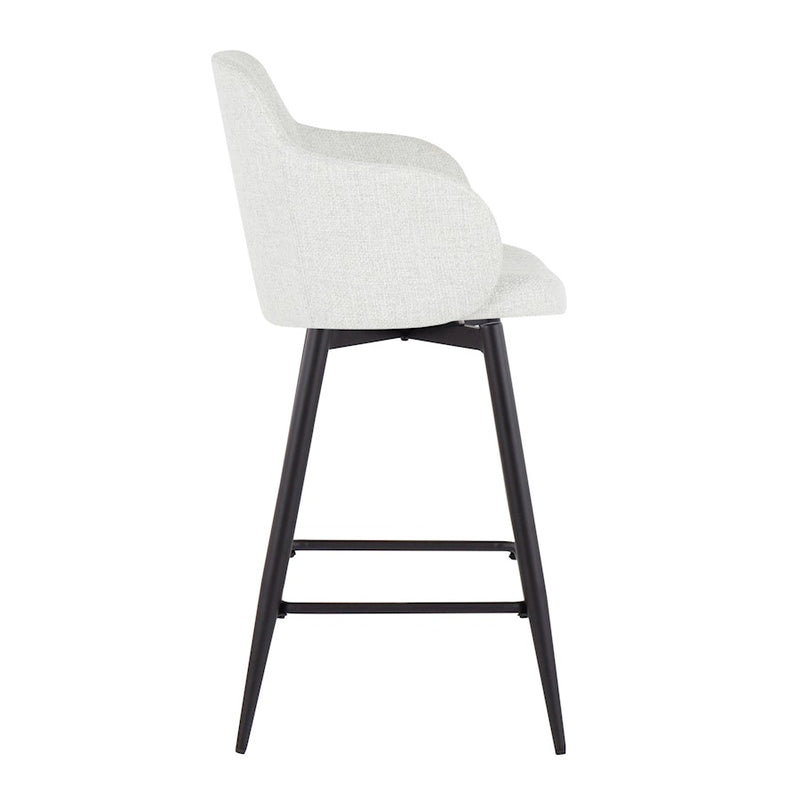 LumiSource Boyne 26" Counter Stool, Set of 2, Black/Grey