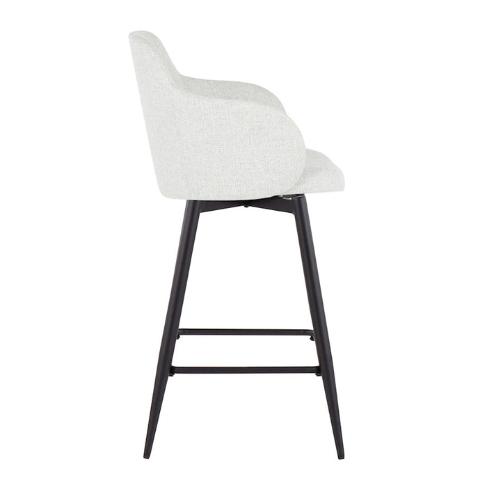 LumiSource Boyne 26" Counter Stool, Set of 2, Black/Grey