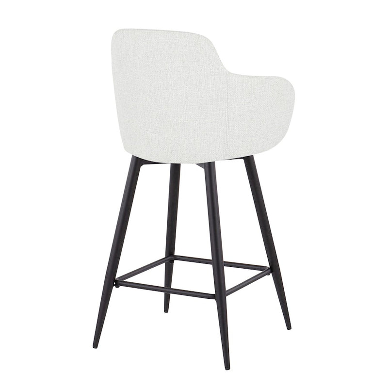 LumiSource Boyne 26" Counter Stool, Set of 2, Black/Grey