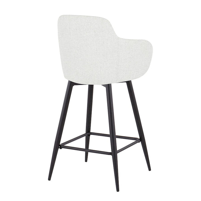 LumiSource Boyne 26" Counter Stool, Set of 2, Black/Grey