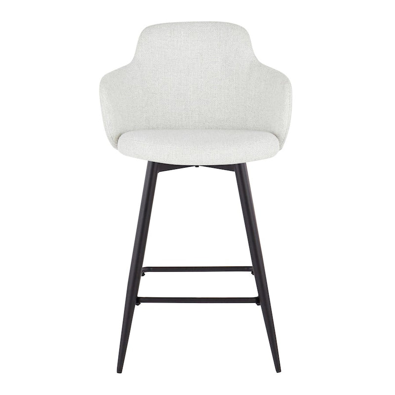 LumiSource Boyne 26" Counter Stool, Set of 2, Black/Grey