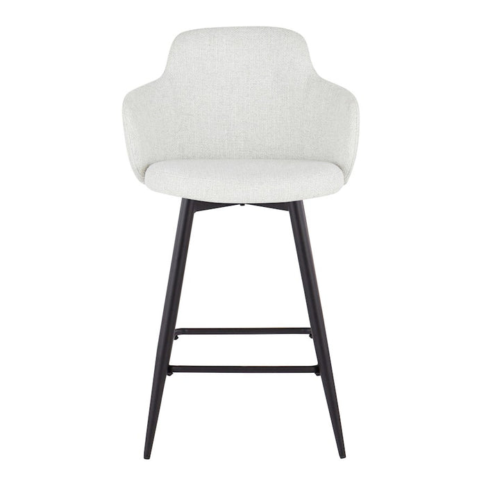 LumiSource Boyne 26" Counter Stool, Set of 2, Black/Grey