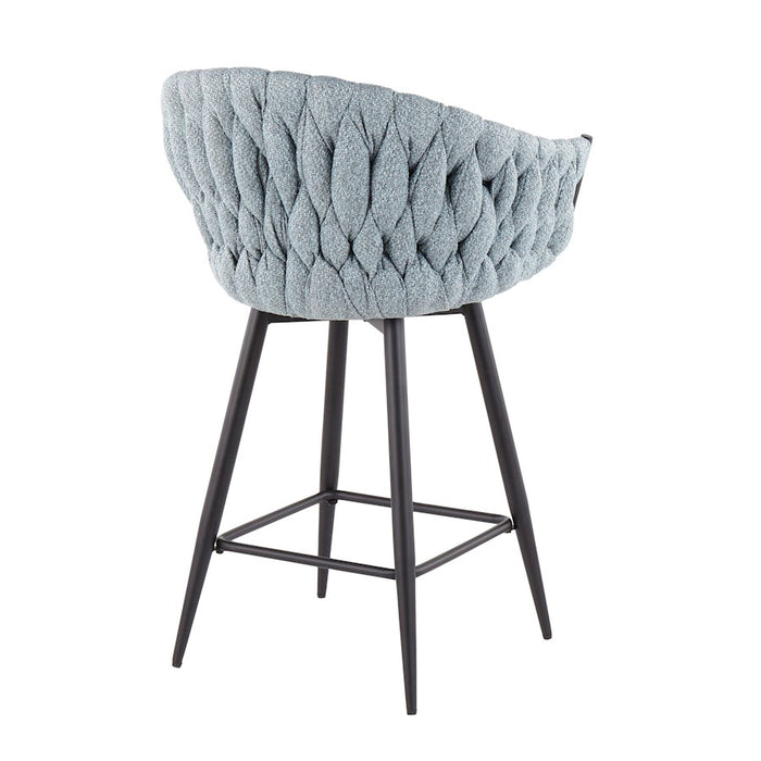 LumiSource B. Matisse Counter Stool, Set of 2, Black/BL/GY