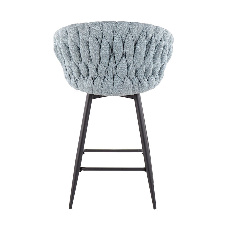 LumiSource B. Matisse Counter Stool, Set of 2, Black/BL/GY