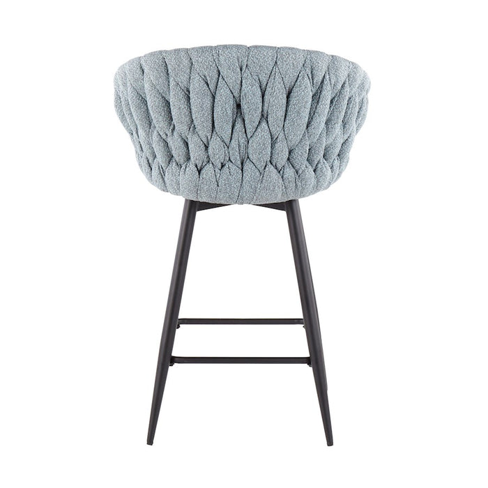 LumiSource B. Matisse Counter Stool, Set of 2, Black/BL/GY