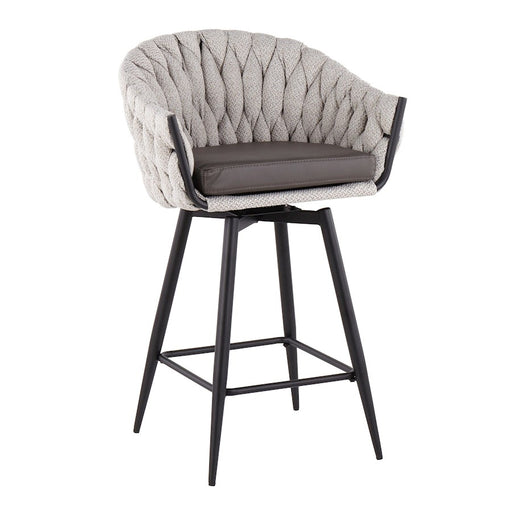 LumiSource B. Matisse Counter Stool, Set of 2, Black/CM/GY