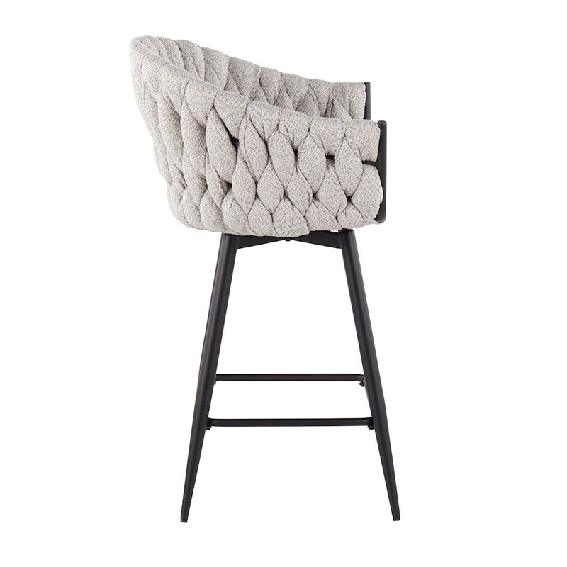 LumiSource B. Matisse Counter Stool, Set of 2, Black/CM/GY
