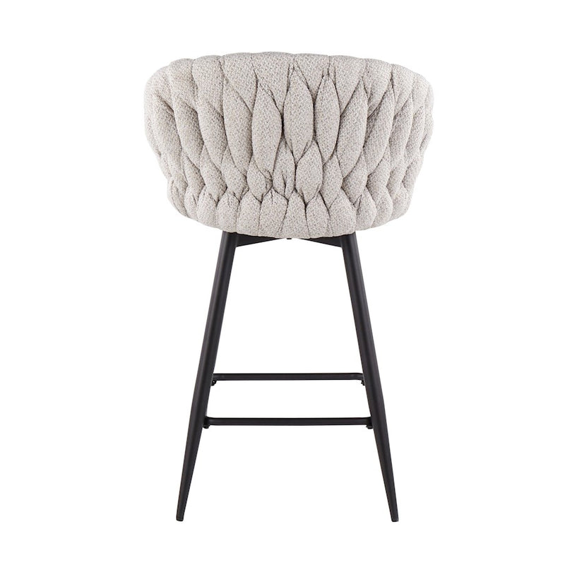 LumiSource B. Matisse Counter Stool, Set of 2, Black/CM/GY