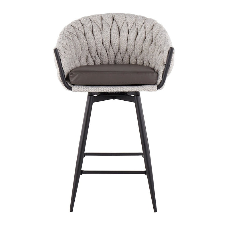LumiSource B. Matisse Counter Stool, Set of 2, Black/CM/GY
