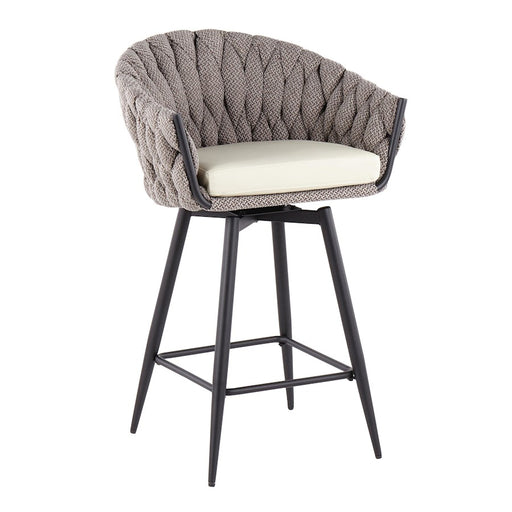 LumiSource B. Matisse Counter Stool, Set of 2, Black/GY/CM