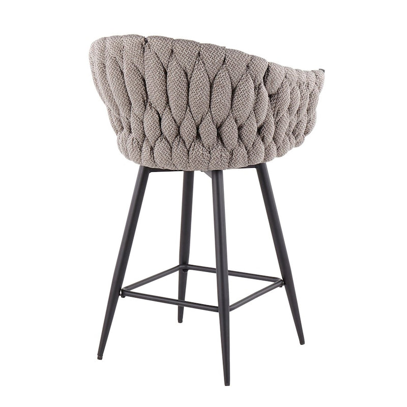 LumiSource B. Matisse Counter Stool, Set of 2, Black/GY/CM