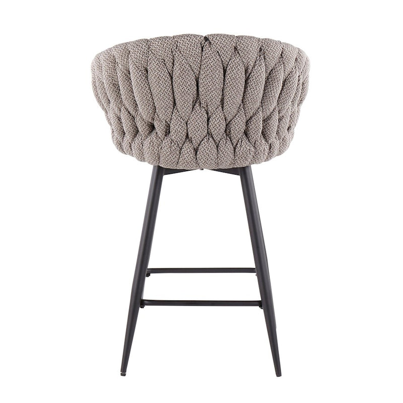 LumiSource B. Matisse Counter Stool, Set of 2, Black/GY/CM