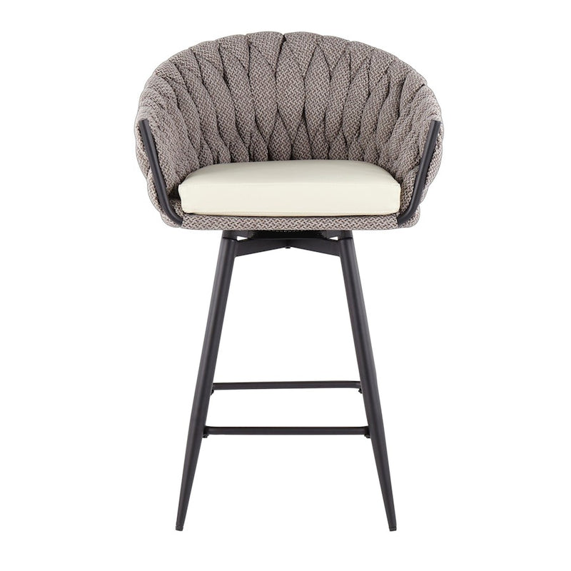 LumiSource B. Matisse Counter Stool, Set of 2, Black/GY/CM