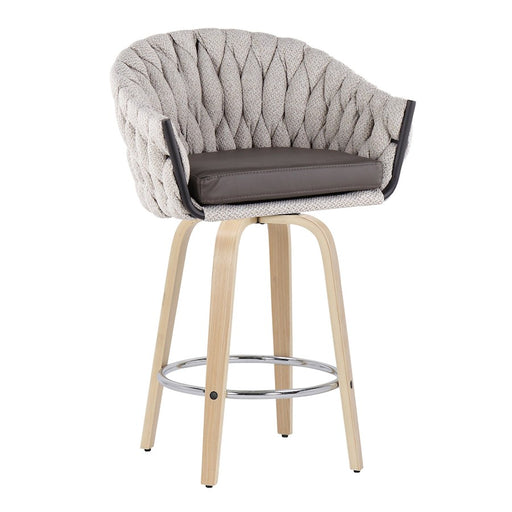 LumiSource B. Matisse Counter Stool, Set of 2, N/CM/GY/Chrome