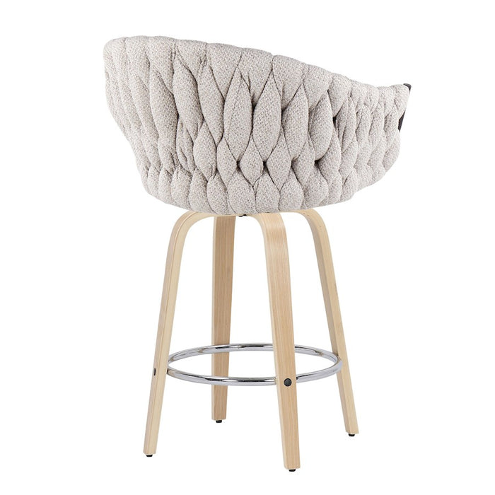 LumiSource B. Matisse Counter Stool, Set of 2, N/CM/GY/Chrome