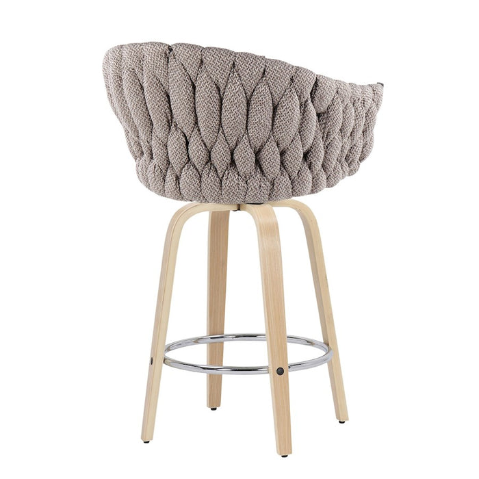 LumiSource B. Matisse Counter Stool, Set of 2, N/GY/CM/Chrome