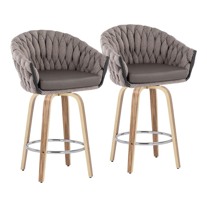 LumiSource B. Matisse Counter Stool, Set/2, Z/GY/CH - B26-BRDMATGRT-R2ZBBKGY2