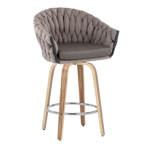 LumiSource B. Matisse Counter Stool, Set of 2, Z/GY/Chrome