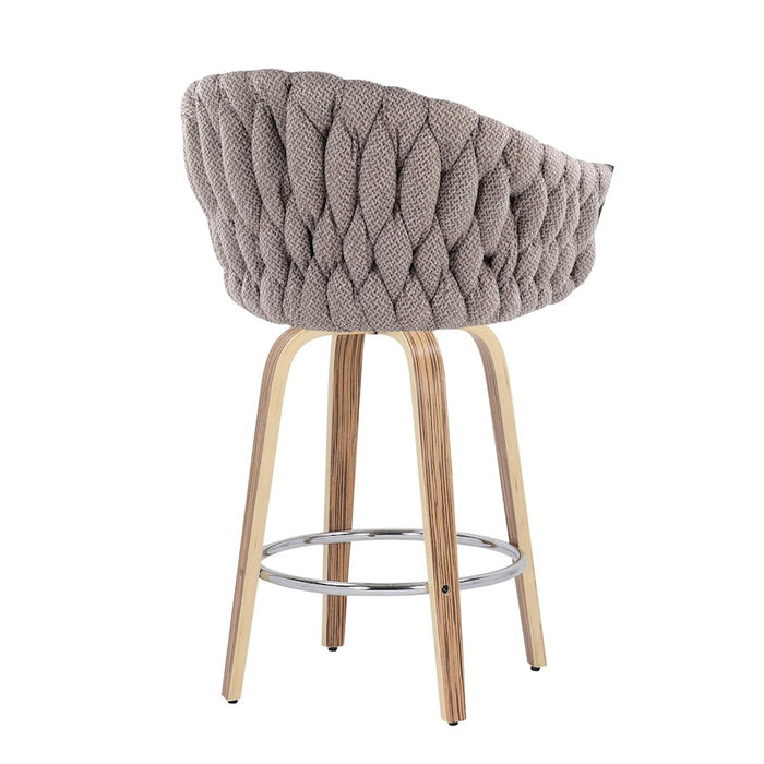 LumiSource B. Matisse Counter Stool, Set of 2, Z/GY/Chrome