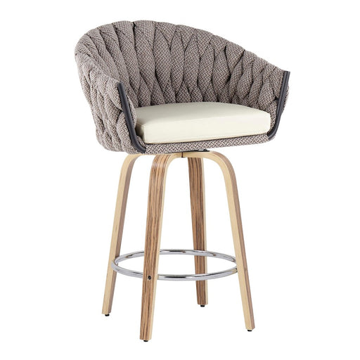 LumiSource B. Matisse Counter Stool, Set of 2, Z/GY/CM/Chrome