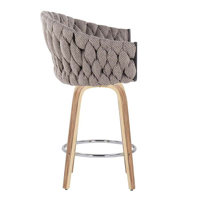 LumiSource B. Matisse Counter Stool, Set of 2, Z/GY/CM/Chrome