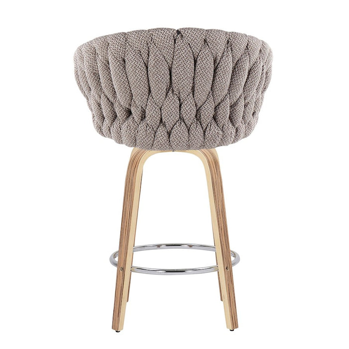 LumiSource B. Matisse Counter Stool, Set of 2, Z/GY/CM/Chrome