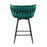 LumiSource B. Renee Counter Stool, Set of 2, Black/Green