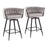 LumiSource B. Renee Counter Stool, Set/2, BK/Silver - B26-BRDRENEE55SWVXBKVSV2