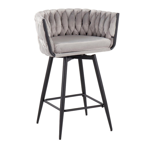 LumiSource B. Renee Counter Stool, Set of 2, Black/Silver