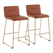 LumiSource Casper Counter Stool, Set of 2, Gold/Camel - B26-CASPER2AUCAM2