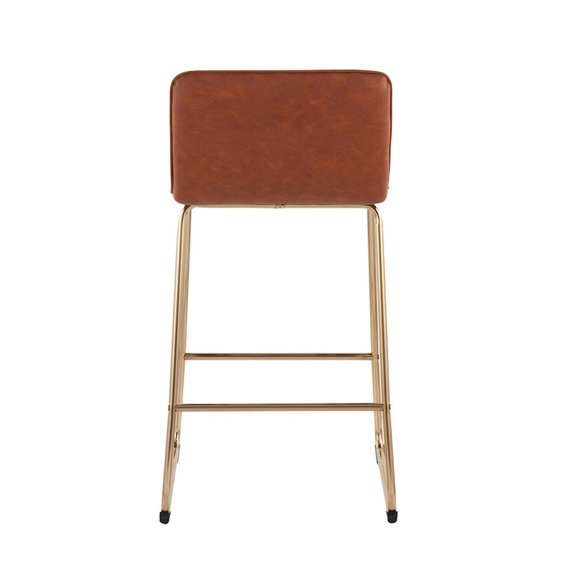LumiSource Casper Counter Stool, Set of 2, Gold/Camel