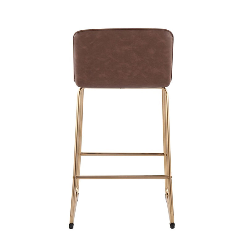 LumiSource Casper Counter Stool, Set of 2, Gold/Espresso