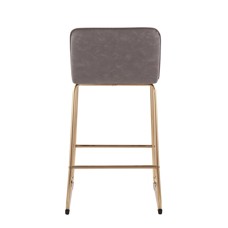 LumiSource Casper Counter Stool, Set of 2, Gold/Grey