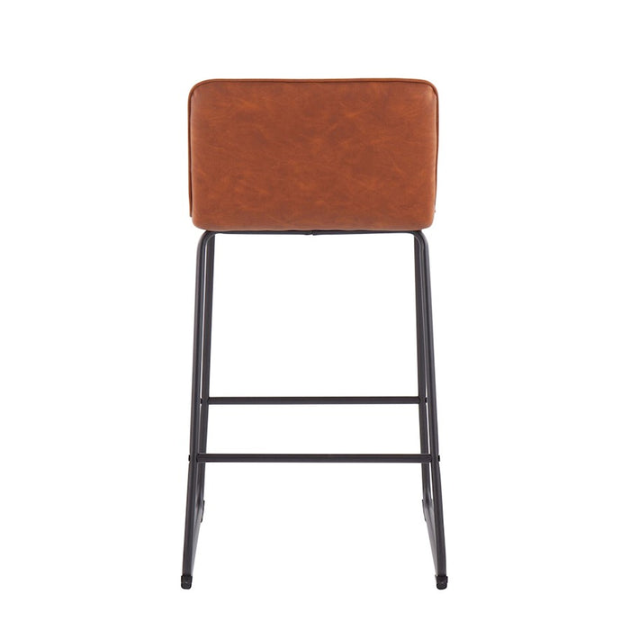 LumiSource Casper Counter Stool, Set of 2, Black/Camel