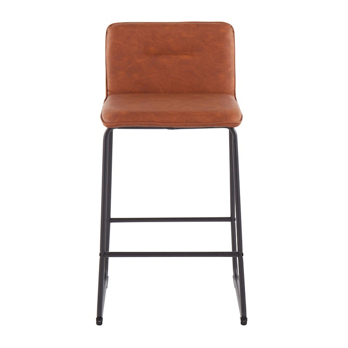 LumiSource Casper Counter Stool, Set of 2, Black/Camel