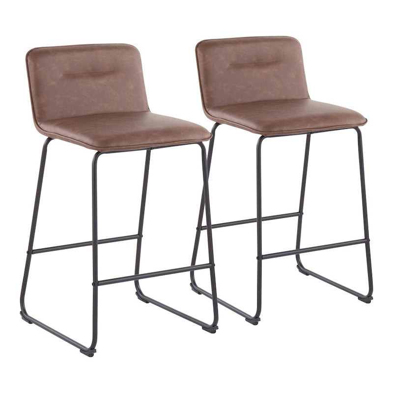 LumiSource Casper Counter Stool, Set of 2, Black/Espresso - B26-CASPER2BKE2