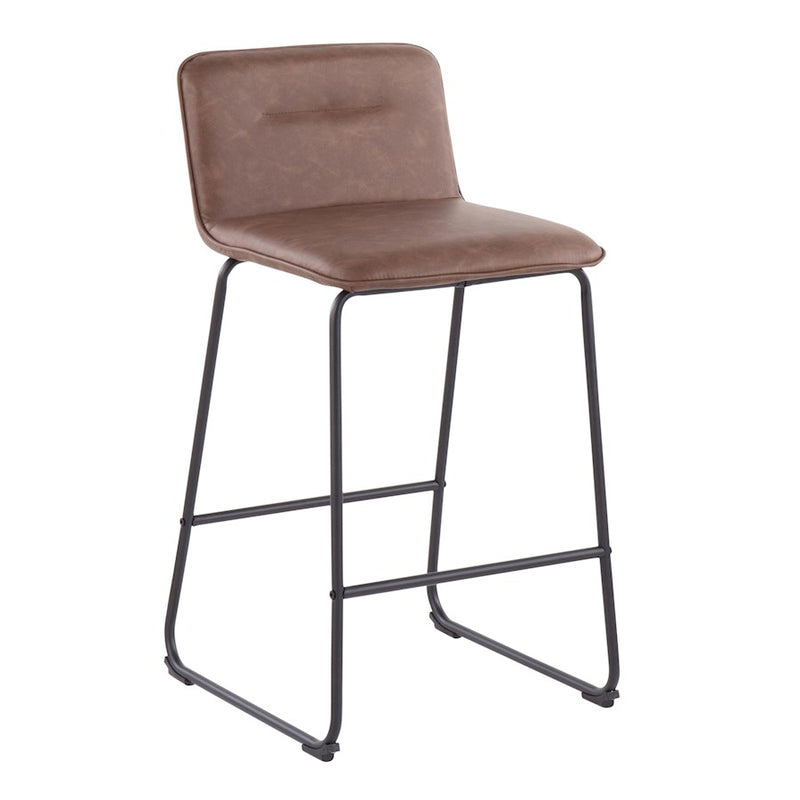 LumiSource Casper Counter Stool, Set of 2, Black/Espresso