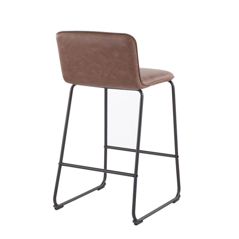 LumiSource Casper Counter Stool, Set of 2, Black/Espresso