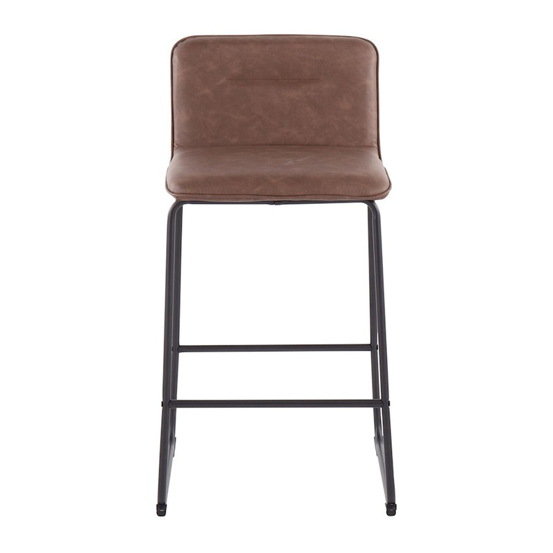 LumiSource Casper Counter Stool, Set of 2, Black/Espresso