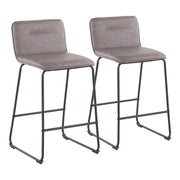 LumiSource Casper Counter Stool, Set of 2, Black/Grey - B26-CASPER2BKGY2