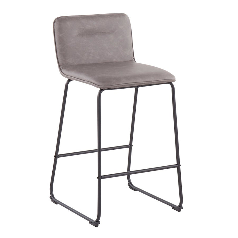 LumiSource Casper Counter Stool, Set of 2, Black/Grey