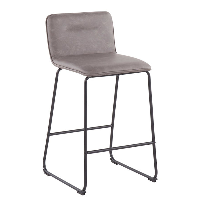 LumiSource Casper Counter Stool, Set of 2, Black/Grey