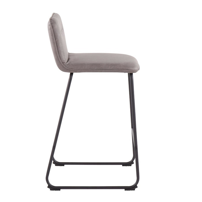 LumiSource Casper Counter Stool, Set of 2, Black/Grey