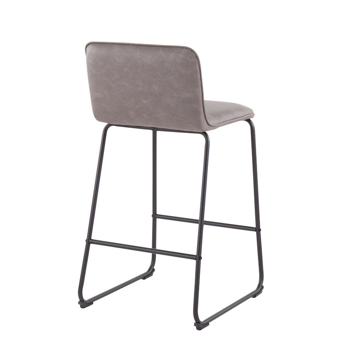 LumiSource Casper Counter Stool, Set of 2, Black/Grey