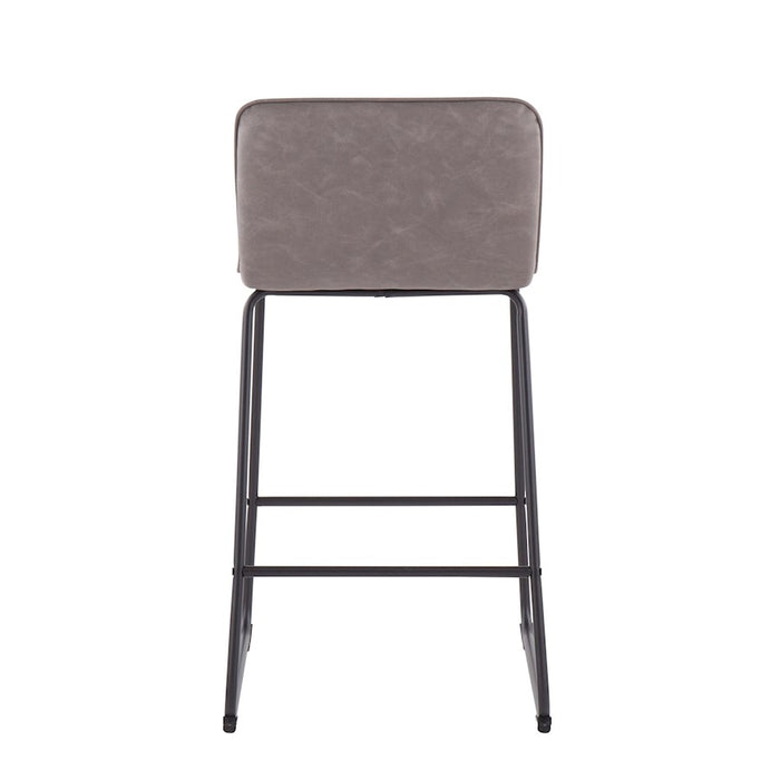 LumiSource Casper Counter Stool, Set of 2, Black/Grey