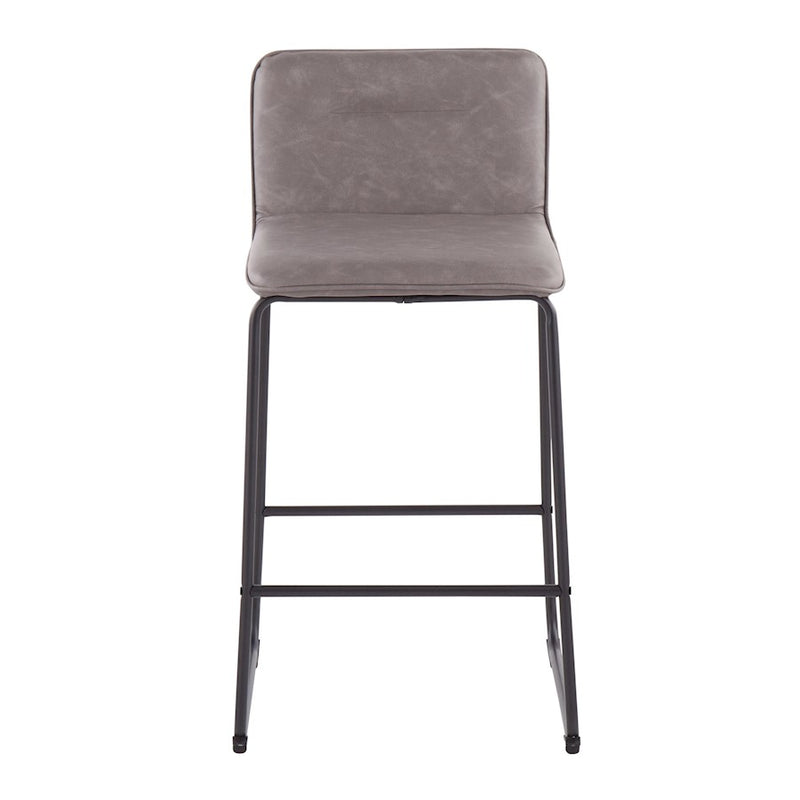LumiSource Casper Counter Stool, Set of 2, Black/Grey