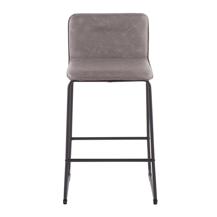 LumiSource Casper Counter Stool, Set of 2, Black/Grey
