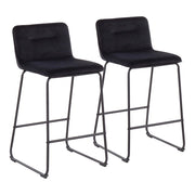 LumiSource Casper Counter Stool, Set of 2, Black/Black - B26-CASPER2BKVBK2