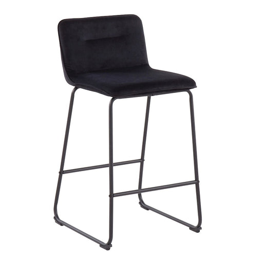 LumiSource Casper Counter Stool, Set of 2, Black/Black