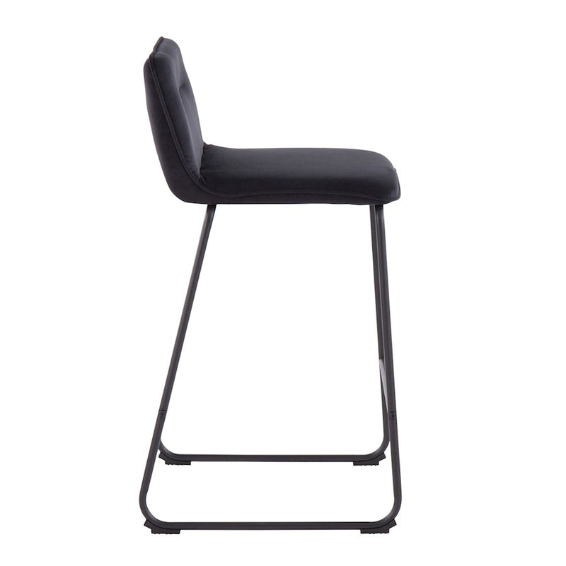 LumiSource Casper Counter Stool, Set of 2, Black/Black